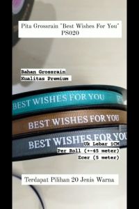 ECER 5METER Pita Grossgrain BEST WISHES 1cm - Pita Kotak Kue PS020