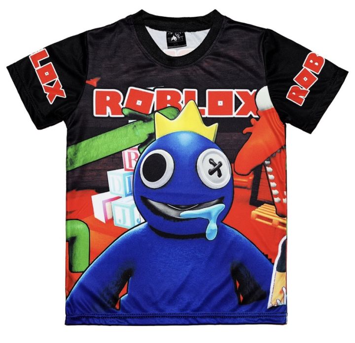 Roblox Rainbow Friends Print Kids Boys Short Sleeve Tee Shirt Cartoon  Graphic T-shirts Crew Neck Tops 5-9 Years