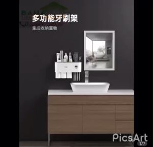 GIÁ ĐỂ TREO BÀN CHẢI NHẢ THUỐC ĐÁNH RĂNG TỰ ĐỘNG - 3 CỐC TREO NAM CHÂM NGƯỢC "BAHAMAR"