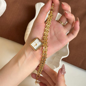 IEKE Angora Red Luxury Square Watch Womens Bracelet Pendant Fashionable Metal Band Quartz Movement 0ATM Waterproof Ladies Wristwatch