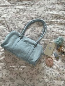 Original New Denim Shoulder Bag from Bang Bang Sauce Casual Versatile Light Blue Large Capacity Lazy Underarm Canvas Bag for Youth