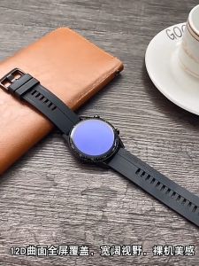 สำหรับ ฟิล์ม Huawei Watch Buds อุปกรณ์สวมใส่ ฟิล์มกลม Huawei Buds ขอบสีดำ ฟิล์มเต็มจอ ลงขอบโค้ง ป้องกัน หน้าจอ