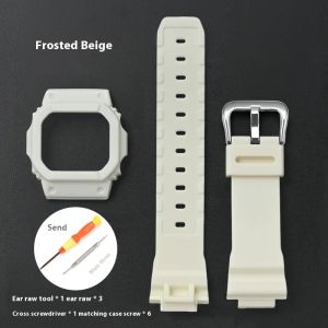 Rubber Band + Watch Case for Casio G-shock DW-5600 GW-M5610 GW-B5600 Men Sport Bezel Strap Replacement Bracelet Accessories