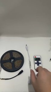 12V RF Wireless Remote Control Switch with Dimmer Function for Mini LED Strip Lights Easy Installation No Wiring Needed Perfect for Home Decor Cabinet Lighting Bedroom Ambiance Car Interior and DIY Projects Adjustable Brightness with Long Range Remote