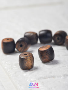 S925 Sterling Silver Natural Aged Oudh Sandalwood Straight Cut Old Style Barrel Beads Loose Beads Spacer Single Bead Bracelet DIY Accessories