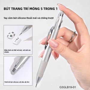 Bút Chấm Điểm Đa Năng 5 Trong 1 Kiểu Bấm Dành Cho Nghệ Thuật Làm Móng Với 4 Đầu Bằng Thép Không Gỉ Có Thể Thay Thế (nhiều Kích Cỡ)