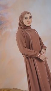Shamma Abaya + Pashmina Ceruty Gamis Wanita Model Terbaru 2024 Remaja Dress Wanita Kondangan Elegan