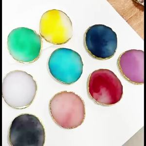 Natural Resin Stone Luxury Nail Art Palette Mix Color Drawing Pallet Gel Polish Display False Nail Tips Shelf DIY Manicure Tools