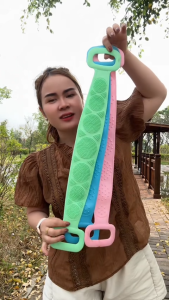 COMBO 3 Dây Chà Lưng Silicon 2 Mặt Đa Năng Hạt Gai - Đai Chà Lưng Massage Cơ Thể Khi Tắm Thư Giãn Thoải Mái