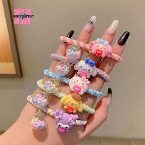 [Sell at a loss] Cute Sanrio Kuromi Cinnamoroll My Melody Rubber Band Ins Style Sweet Braided High Elastic Hair Rope