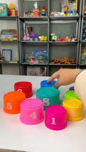Stacking Cup Lokal / Mainan Anak Susun Gelas Warna Warni / Mainan Edukasi Anak / Mainan Anak Stacking Cup / Mainan Susun Gelas 9PCS Mainan Edukasi Bayi Angka Dan Alfabet