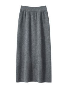 100 Pure Wool Skirt Womens Mid-Length Autumn and Winter H-Type Bottoming Hip Skirt Split High Waist Cashmere Knitting Long Skirt