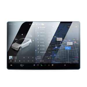 HELLOLEIBOO | Tesla Model3/Y Dashboard Screen Tempered Glass Film Navigation Revamp Version Decorative Accessories Glass Material 03mm Thickness