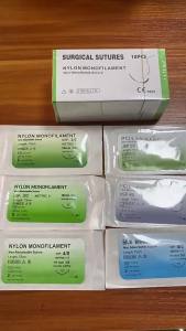 12Pcs 2/0 3/0 4/0 5/0 Medical Needle Suture Nylon Monofilament Thread Suture Practice Kit Teaching Demonstrations Exercises