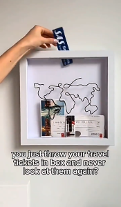 "จัดส่งใน24ซม.กล่องตั๋ว DIY สำหรับเก็บตั๋วเครื่องบิน ตั๋วหนัง บิลต่างๆ กล่องโชว์ แบบกรอบรูป "