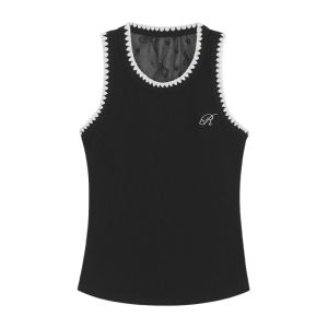 YUEZHONGWEI | American Style Splice Lace Black Strapless Vest Women Summer Outdoor Design Slim Fit Sleeveless Top Casual Short Length