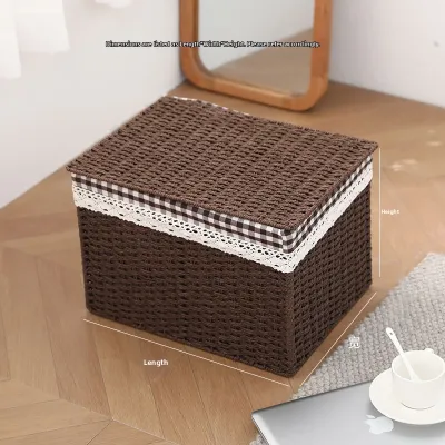 KONGZHI | Wicker Style Storage Box for Clutter Organization