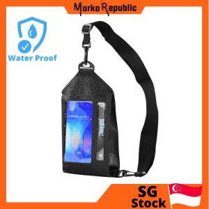 SG Stock Universal WaterProof PVC Beach Touch Sensitive Transparent Cross Body Shoulder Chest Phone Handphone Sling Pouch Bag