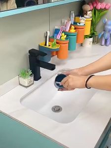 Rising Star Toothbrush Holder Set With Cup Toothpaste Organizer Wall Mounted With Rear Storage Box