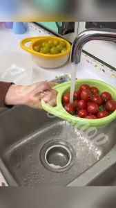 FLYBUY SHOP Drain Basket Double-layer Household Multifunctional High-value Fruit And Vegetable Washing Basin Basket