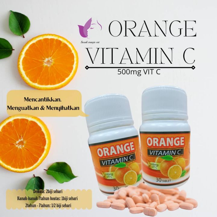 Vitamin C Orange 500mg susuk manja 30biji | Lazada