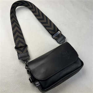 Leather Mens Bag Casual Crossbody Single Shoulder Retro Mailman Bag Ribbon Small Diagonal Bag Soft Square Shape Waterproof