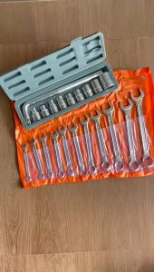 (2 IN1) PAKET KUNCI RINGPAS DIAMOND 11 PCS + KUNCI SOK 10 SET GAGANG L 1/2 INCH 8-21MM