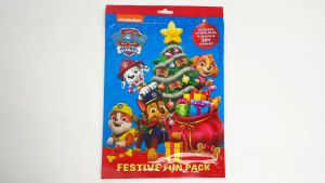 Paw Patrol Festive Fun Pack With Activity Book 4 Colour Pencils & Stickers For Kids