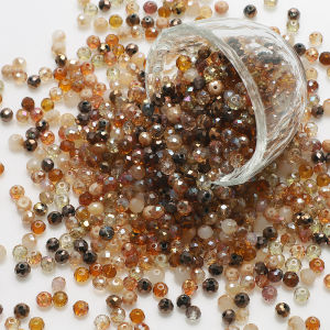 Bộ 500 4MM Nâu Tròn Thủy Tinh Pha Lê Mặt Không Gian Siêu Tốc Hạt Cho Dây Làm Vòng Tay Trang Sức Làm Phụ Kiện Rời Hạt