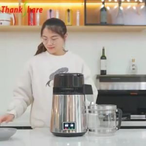 Dental Distilled Water Machine Pure Water 4L Stainless Steel Electric Distillation Purifier Digital Display Jug Distilled Water Machine Filter Temperature Display 750W Distilled Water Machine
