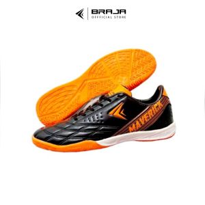 Sepatu Futsal Dewasa Braja Maverick Stylish In Black Orange