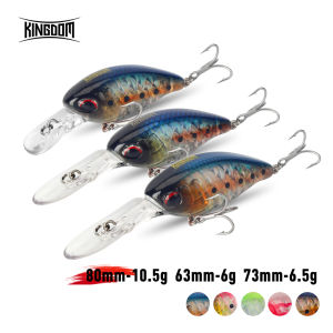 Kingdom Floating Crankbaits Minnow 6g 6.5g 10.5g Noise Artificial Hard Baits 3 Types Lip Bass Pike Trout Freshwater Fishing Lure