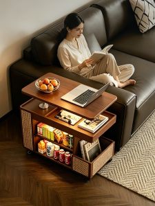 ZHUSHANXIA | Adjustable Mobile Side Table Shelf