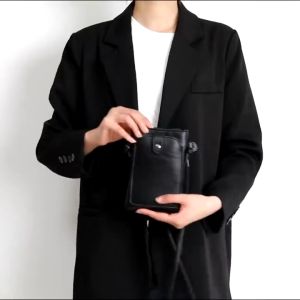 Elegant New Korean Style Leather Crossbody Phone Wallet with Sling Strap for Women