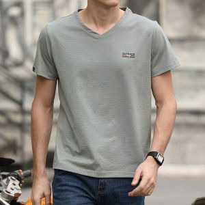 เสื้อยืดคอกลมแขนสั้นทรงหลวมสำหรับผู้ชาย ทรงหลวม แขนสั้น ลายจุด สไตล์เกาหลี ใส่สบาย เสื้อยืดคอกลมแขนสั้นสำหรับผู้ชาย