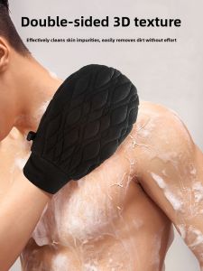 MONLEYTA | Mens Exfoliating Bath Glove Strong Mud Scrubbing Back Rubbing Coarse Sand Body Care Tool Home Use Bath Towel Manly Style
