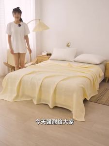 317ผ้าฝ้ายผ้ากอซรังผึ้งสำหรับเครื่องปรับอากาศ ผ้าห่มที่เป็นมิตรต่อผิวหนัง ระบายอากาศได้ ผ้าขนหนูวาฟเฟิล ผ้าห่ม ผ้าคลุมเตียง