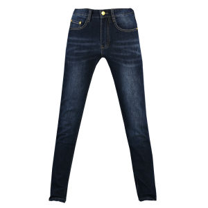 Slim Fit Blue Denim Jeans Mens Trendy Brand High End Casual Long Pants Autumn Winter New Style Youth Popular Cotton Polyester Blend