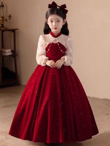 ชุดราตรีเจ้าหญิงสุดหรูสำหรับเด็กผู้หญิง ชุดเดรสแฟชั่นวันเกิด ชุดการแสดง เด็กผู้หญิง ชุดเดรสเจ้าหญิงสุดหรูสุดสง่างาม