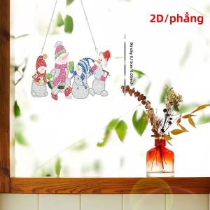 1 Bộ Tranh Gắn Đá Giáng Sinh Họa Tiết Người Tuyết Chất Liệu Acrylic 2D Flat Số Nhà Trang Trí Phong Cách Hiện Đại Vườn Vật Trang Trí