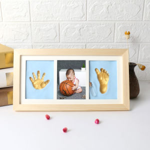 Baby Hand and Foot Inkpad Fetal Hair Souvenir Newborn Foot Print Footprints Baby Hand Print Photo Frame Gift for One Month Old and 100 Days Old