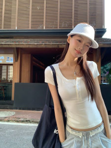 Summer Wear White Fitting Short Sleeve Tshirt Female