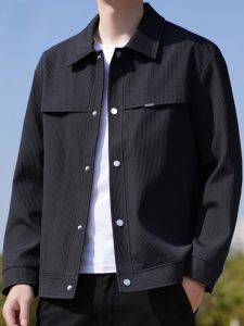 ROMON | แจ็คเก็ตคอปกพับลำลองสำหรับผู้ชาย ทรงหลวม แจ็คเก็ตแบบสวมหัว ทรงปกติ แจ็คเก็ตผู้ชายฤดูใบไม้ผลิ 2025 แจ็คเก็ตแฟชั่นลำลอง