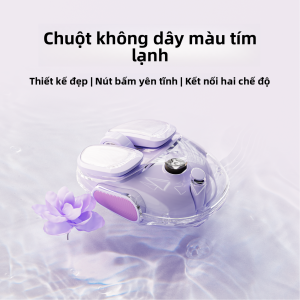 EWEADN | Chuột không dây trong suốt phối màu (Crystal) 2 chế độ (Bluetooth & 2.4G) Silent Click (Gõ êm) Pin sạc