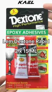 DEXTONE Lem Rapid 5 Menit Besi Keramik Kayu Kaca Aluminium Baja 2x15 30 ml Epoxy Adhesive New Rapid Formula Perekat Kuat Hardener Resin Clear Color