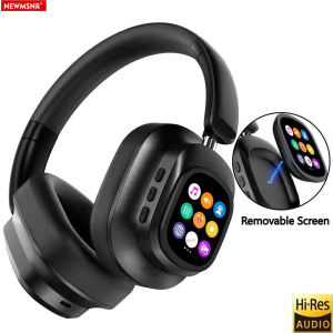 Newmsnr | AI LCD Touch Screen Shock Bass Headsets HIFI Sound Wireless Bluetooth Headphones ANC Noise Reduction Gamer Earphones With HD Mic