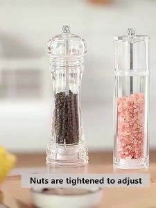 Acrylic Grinder Transparent Pepper Mill Manual Crusher Ceramic Core Multifunctional Cruet Kitchen