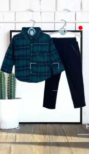 SETELAN ANAK LAKI-LAKI TERBARU KEMEJA FLANEL DAN CELANA CHINO PANJANG UNTUK 1-10 THN