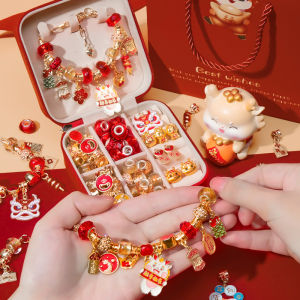 Handmade Red String Bracelet for Girls New Year 2025 Snake Year Crystal Gift Childrens Fashion Jewelry Retro Court Style