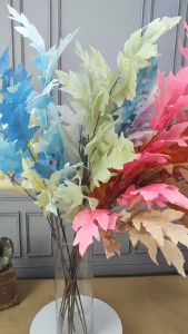 Daun Mapple Hias Dekorasi Tangkai Panjang Artificial Daun Mapple Jumbo Dekor NK-195